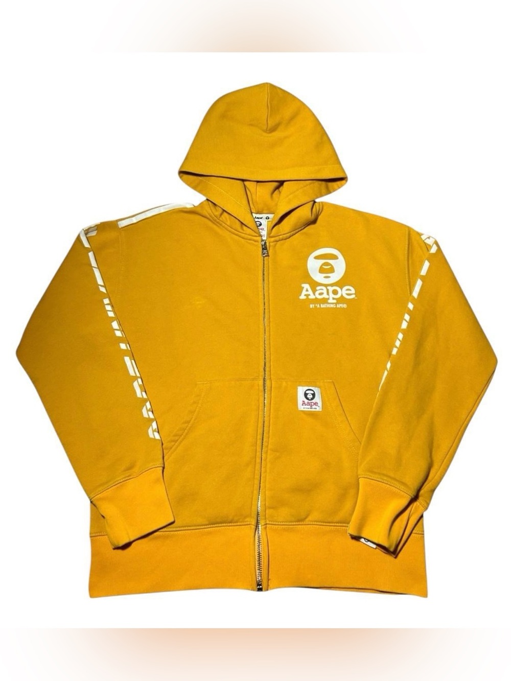 Aape By A Bathing Ape  Aape Universe Zip Up Hoodie Sweatshirt Yellow Size XS